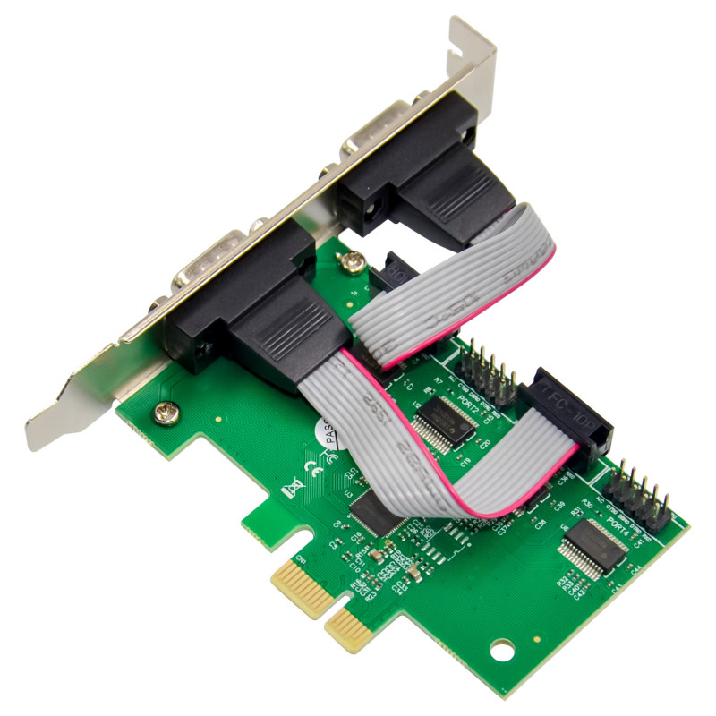 InLine® scheda interfaccia PCIe x1, 4x RS-232, Low Profile