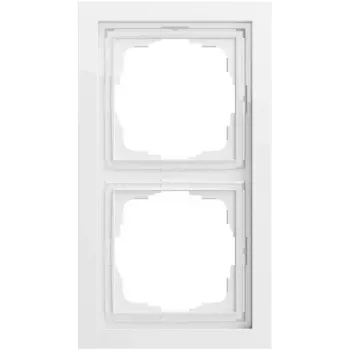 GIRA 0212705 Placca coprifilo 2 moduli, piatta, Gira F200, bianco puro