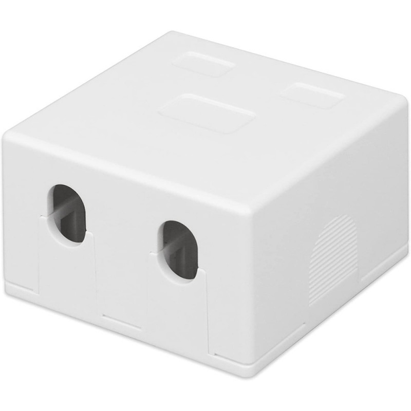 Techly 366310 Scatola da incasso per 2 moduli Keystone RJ45 o RJ11/12