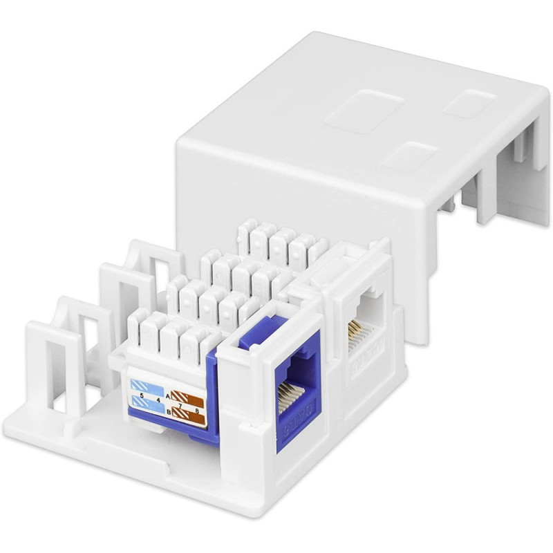 Techly 366310 Scatola da incasso per 2 moduli Keystone RJ45 o RJ11/12