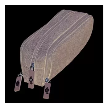 WEDO Astuccio portapenne College, poliestere, grigio, scomparto interno spazioso, 3 scomparti con zip, 7 penne