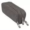WEDO Astuccio portapenne College, poliestere, grigio, scomparto interno spazioso, 3 scomparti con zip, 7 penne