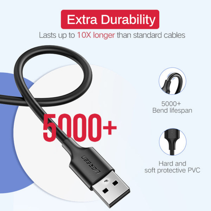 Ugreen Cavo USB USB-A a Micro-USB, 0,5 m, nero