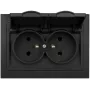VCX WESA LC-53C presa doppia con coperchio e messa a terra, nero