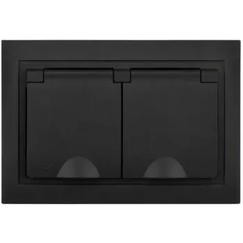 VCX WESA LC-53C presa doppia con coperchio e messa a terra, nero