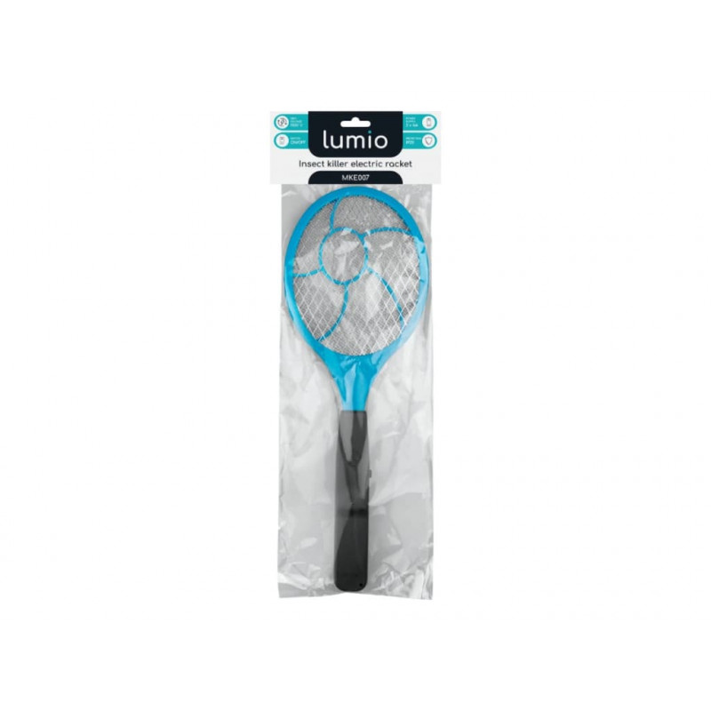 LUMIO Racchetta elettrica antimosche (MKE007), 2xAA, blu