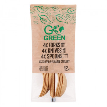 Gogreen Go Green Set posate riutilizzabile, 12 pezzi