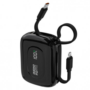 Dudao K32 Powerbank 22,5 W 10000 mAh con cavo USB-C/Lightning integrato – nero