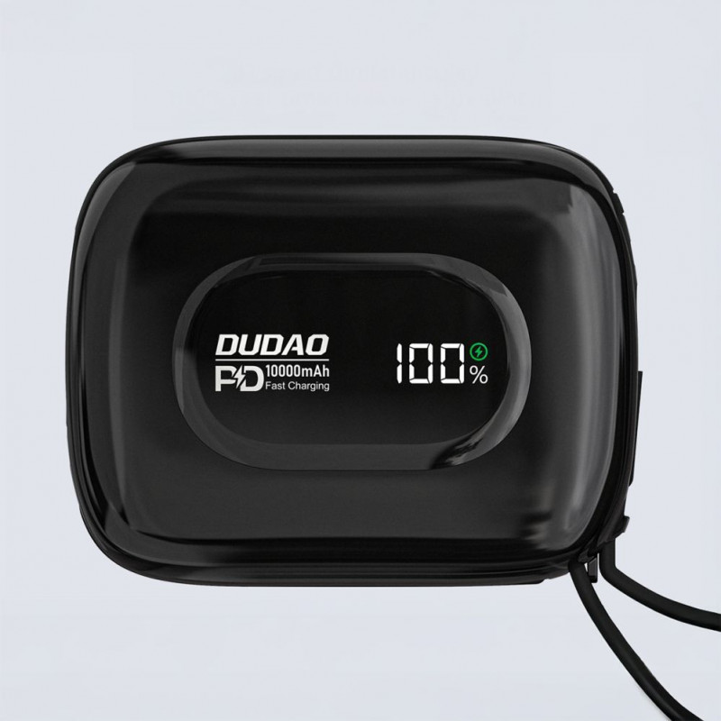 Dudao K32 Powerbank 22,5 W 10000 mAh con cavo USB-C/Lightning integrato – nero