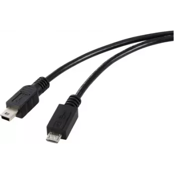Cavo USB 2.0 Renkforce Micro-USB a Mini-USB, 0,5 m, nero