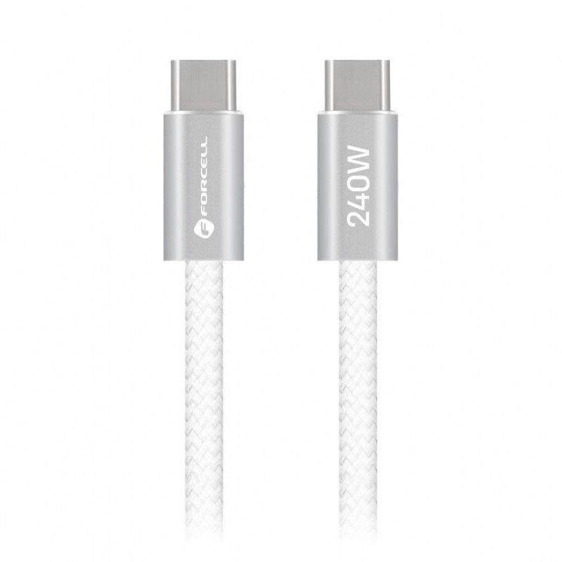 Forcell cavo USB USB-C a USB-C, 2 m, 240 W, bianco