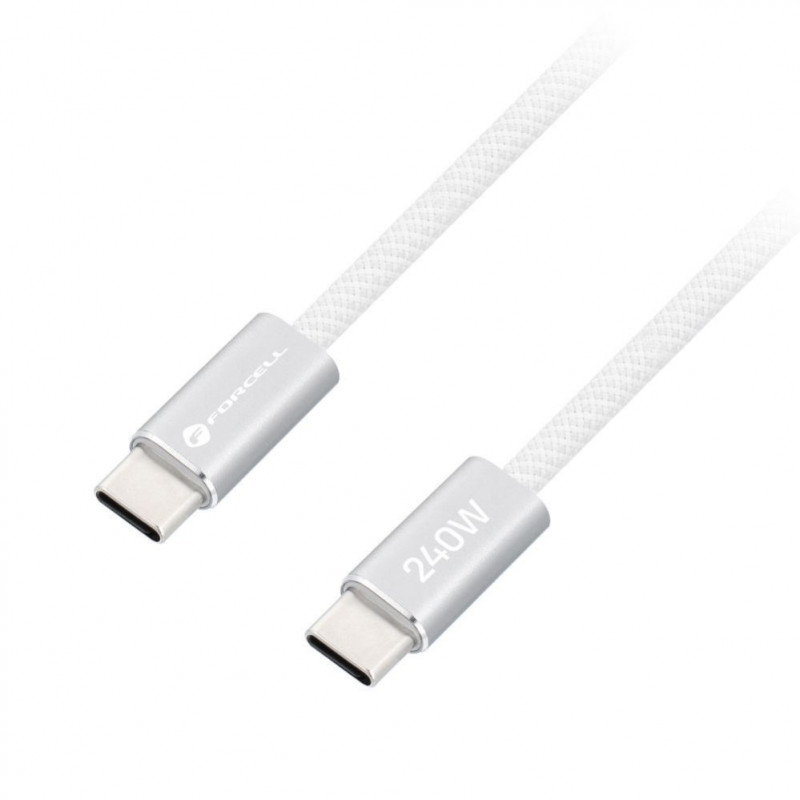 Forcell cavo USB USB-C a USB-C, 2 m, 240 W, bianco