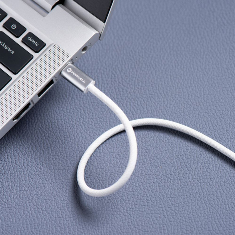 Forcell cavo USB USB-C a USB-C, 2 m, 240 W, bianco