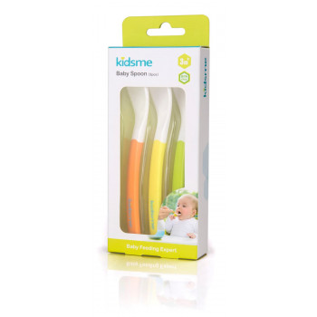 Kidsme set di cucchiai (3 pz.), arancione, giallo, verde, da 3 mesi