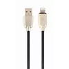 Gembird cavo USB 2.0 connettore USB-A maschio a connettore Lightning maschio, gomma intrecciata, 1 m, nero (CC-USB2R-AMLM-1M)