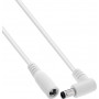 InLine® Cavo di prolunga DC, connettore maschio angolare, 5,5 x 2,5 mm, bianco, 0,2 m
