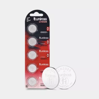 Uniross Lithium CR2025 batterie a bottone, 5 pz.