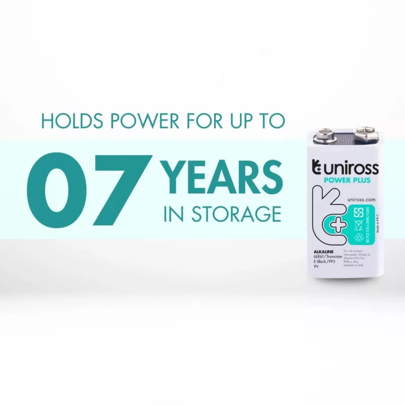 Uniross Power Plus batteria alcalina 6LR61 9V 600mAh, 1 pz.