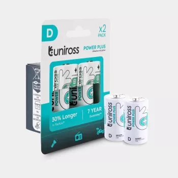 Batterie alcaline Uniross Power Plus D / LR20, 2 pz.