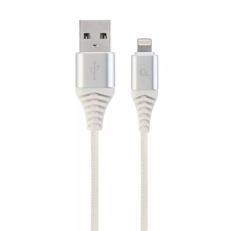 Cavo Gembird USB 2.0 a Lightning (8-Pin) con rivestimento in tessuto, 2 m, bianco