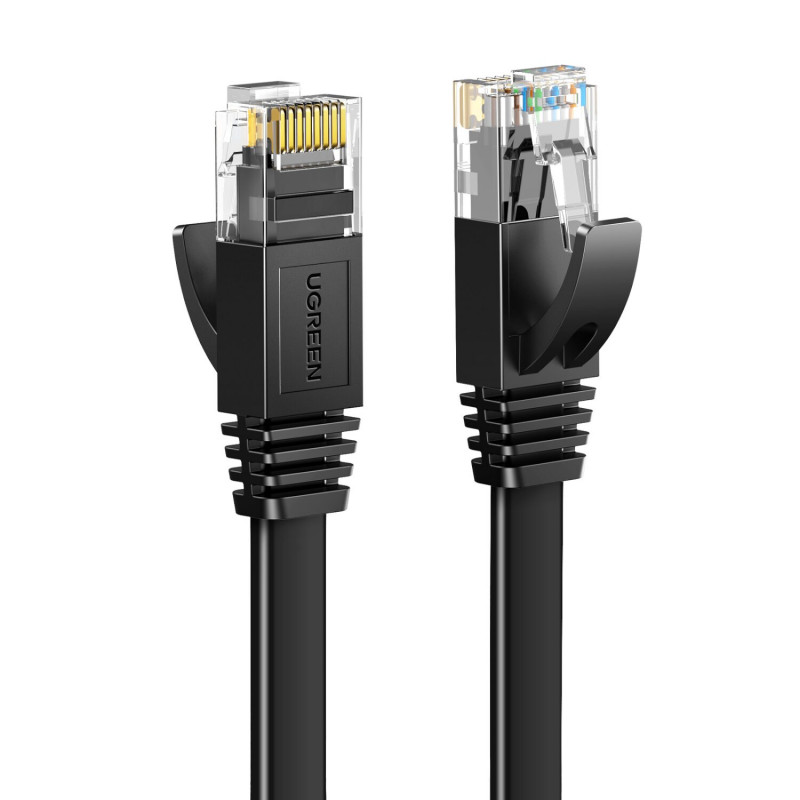 Cavo patch piatto Ugreen Cat6 U/UTP RJ45, 0,5 m, nero