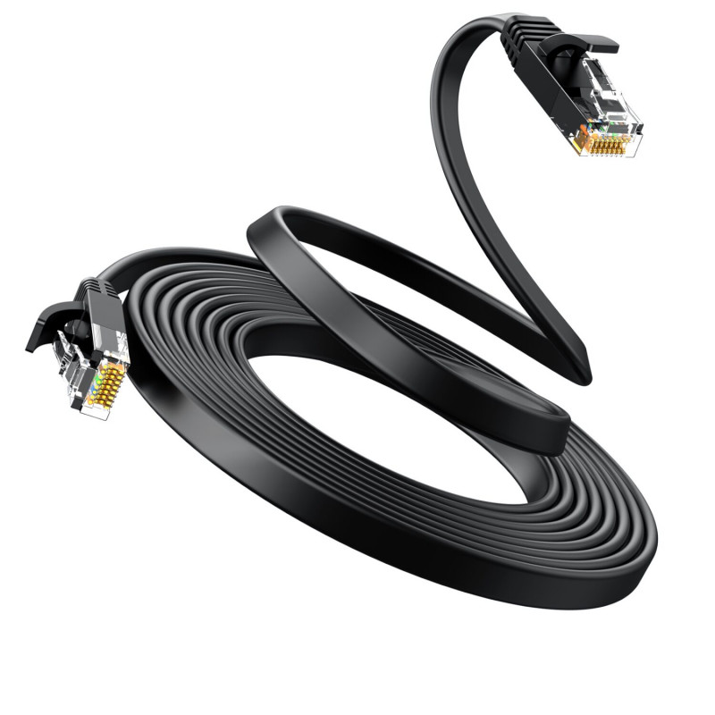 Cavo patch piatto Ugreen Cat6 U/UTP RJ45, 0,5 m, nero