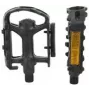 FISCHER pedali per bici, per mountain bike, plastica nera, con catarifrangenti laterali - 1 pezzo