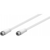 Goobay SAT antenna cable (class A+, >95 dB), 3x shielded, 5 m, White - F connector > F connector (fully shielded)