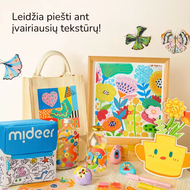 mideer pennarelli acrilici in astuccio, 60 colori