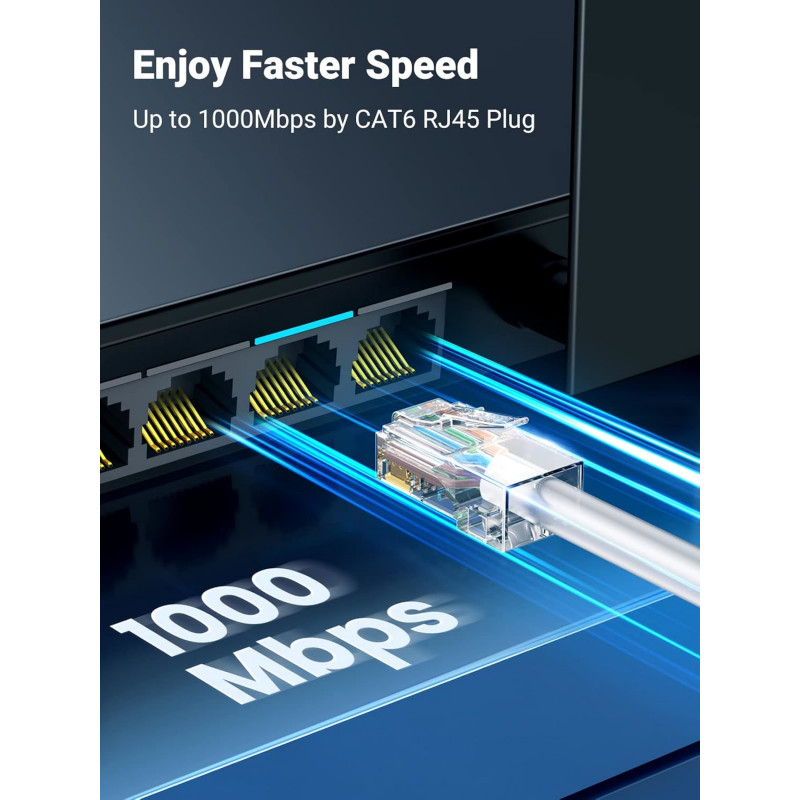 UGREEN connettore modulare RJ45 Cat6 (50 pezzi) – trasparente con contatti dorati