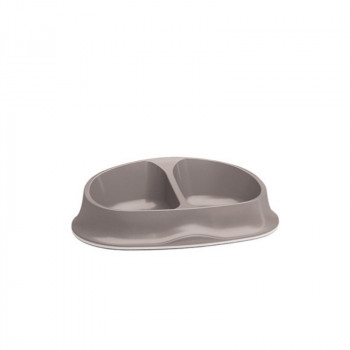 Stefanplast ciotola doppia per cibo Chic 0,25+0,25L 27x17,5x7,2cm grigio chiaro