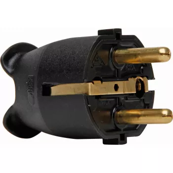 Kopp spina di sicurezza in plastica, per 3x1,5mm², nero