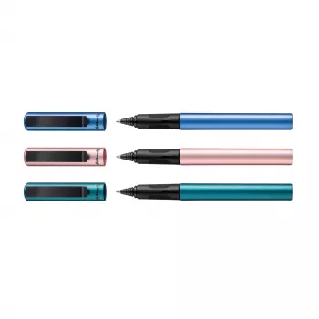 Pelikan Pina Colada penna rollerball, display da 12, corpo e cappuccio in metallo, nero (605502)