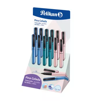 Pelikan Pina Colada penna rollerball, display da 12, corpo e cappuccio in metallo, nero (605502)