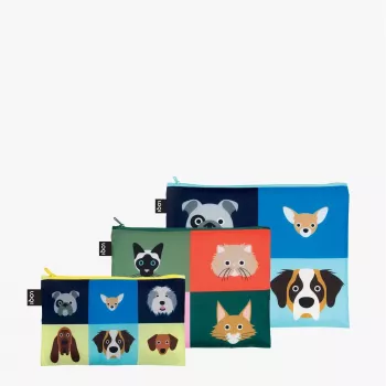 LOQI Stephen Cheetham set di borse – Dogs & Cats (3 pz.)