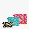 LOQI set di borse – Flowers nero, Aquarius, Raspberry (3 pz.)