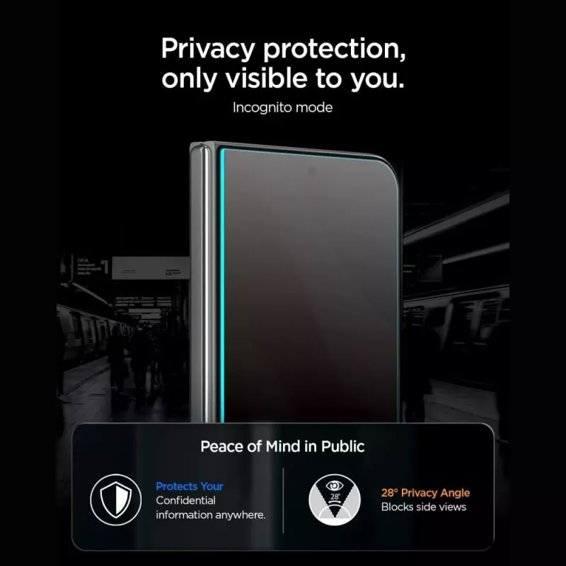 Spigen Glas.TR EZ Fit Pro HD AC Privacy pellicola protettiva per display per iPhone Duo, confezione da 2