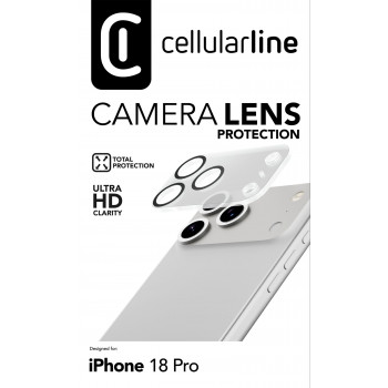 Cellularline protezione obiettivo fotocamera per iPhone 18 Pro, trasparente