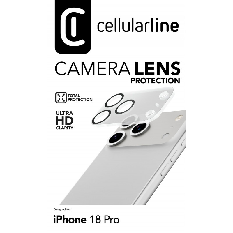 Cellularline protezione obiettivo fotocamera per iPhone 18 Pro, trasparente
