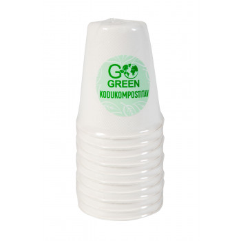 Gogreen bicchieri compostabili in canna da zucchero 250 ml, 10 pz.
