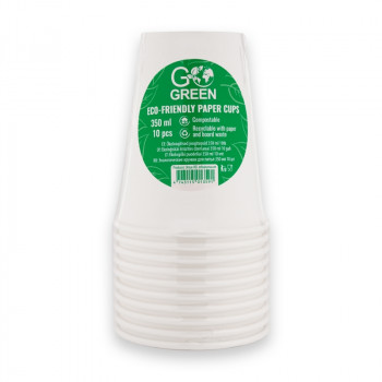 Gogreen Go Green bicchieri ecologici 350 ml, 10 pz., bianco