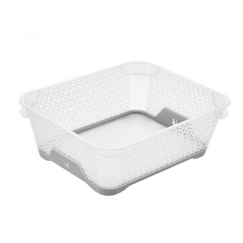 Keeeper Jonas mini cesto A6 antiscivolo, 20x16x7 cm, trasparente/grigio