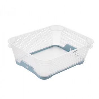 Keeeper Jonas mini cesto A6 antiscivolo, 20x16x7 cm, trasparente/blu