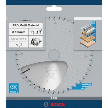 Bosch Lama circolare multi material 165 x 30/20 x 2,4 mm, 42 denti (2608640519)