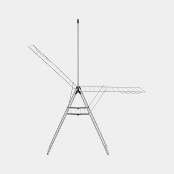 Brabantia HangOn stendibiancheria con asta appendiabiti, 25 m, Metallic Grey