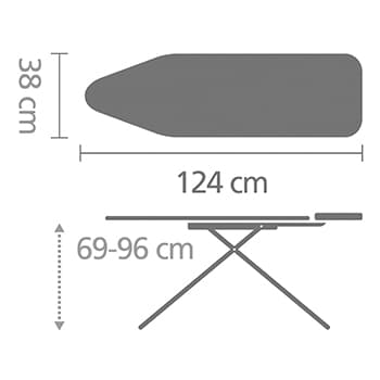 Brabantia Asse da stiro B, 124 x 38 cm, Denim Black