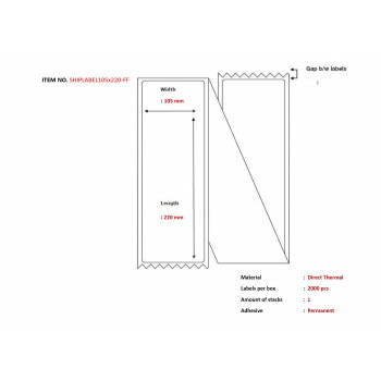 Etichette di spedizione 105 x 220 mm (SHIPLABEL105X220-FF)
