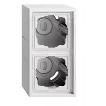 Gira 106280 Custodia da parete 2 moduli con telaio, F300, bianco puro
