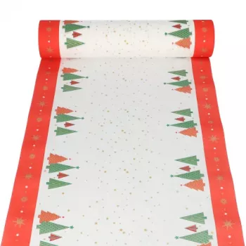 PAPSTAR runner natalizio Plain Christmas Trees in Airlaid, su rotolo, misure: (L)400 mm x (Lun)24 m