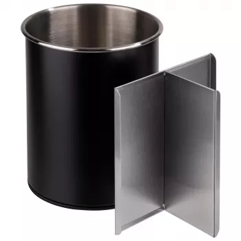 APS portaposate girevole, nero, acciaio inox, superficie interna opaca